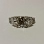 .925 Sterling Silver Ring Size 10 CZ Round Cut Engagement Wedding New v71