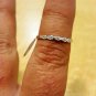 .925 Sterling Silver Ring size 9 CZ Midi Ladies Thumb Knuckle Fashion New x08