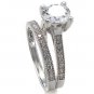 925 Sterling Silver Wedding Ring Set CZ Round Cut Engagement Size 10 New w78