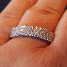 925 Sterling Silver Ring Size 6 CZ WEDDING BAND Engagement Bridal Ladies New v66