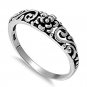 .925 Sterling Silver Ring size 8 Celtic Rose Leaf Heart Ladies Womens New pp49