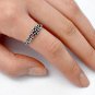 .925 Sterling Silver Ring size 8 Celtic Rose Leaf Heart Ladies Womens New pp49