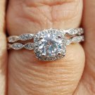 .925 Sterling Silver Wedding Set CZ Engagement ring Bridal Ladies Size 10 New 53