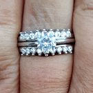 .925 Sterling Silver Wedding Set CZ Engagement Ring Bridal Ladies Size 8 New z52