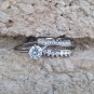 .925 Sterling Silver Wedding Set CZ Engagement Ring Bridal Ladies Size 8 New z52