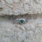 .925 Sterling Silver Ring size 3 CZ Kids Heart Emerald Midi Ladies Knuckle New
