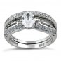925 Sterling Silver Wedding Ring Set CZ Round Cut Engagement Size 8 New w24