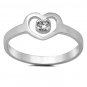.925 Sterling Silver Ring size 3 CZ Kids Heart Baby Girls Midi Knuckle New x43