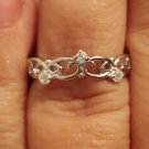 .925 Sterling Silver Ring size 5 CZ Kids Midi Ladies Fashion Knuckle New x72