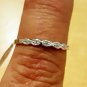 .925 Sterling Silver Ring size 8 CZ Midi Ladies Band Thumb Knuckle Cute New x08