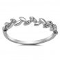 .925 Sterling Silver ring size 8 CZ Celtic Leaf Leaves Midi Ladies Vine New x44