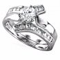 .925 Sterling Silver Wedding Set CZ Round Cut Engagement Ring Size 6 New w27