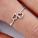 .925 Sterling Silver Ring size 3 Heart Midi Knuckle Fashion Kids Ladies New p93
