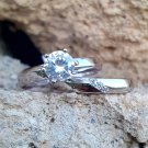 .925 Sterling Silver Wedding Set size 5 CZ Engagement Ring Bridal Ladies New w64