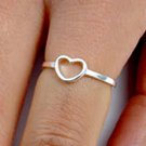 .925 Sterling Silver Ring size 4 Heart Midi Knuckle Fashion Kids Ladies New p56