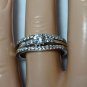 925 Sterling Silver Wedding Ring Set CZ Round Cut Engagement Size 8.5 New w98