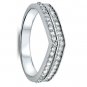 Sterling Silver Wedding Ring Band CZ Round Cut Double V Size 5 New x16