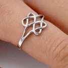 .925 Sterling Silver Ring size 3 Celtic Heart Irish Infinity Knot Love New p80