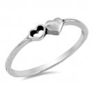 .925 Sterling Silver Ring size 10 Heart Midi Open Ladies Knuckle Fashion New p92