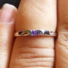 .925 Sterling Silver Ring size 5 CZ Kids Midi Ladies Amethyst Purple Fashion New