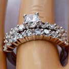 925 Sterling Silver Wedding Ring Set CZ Round Cut Engagement Size 9 New z37