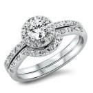 925 Sterling Silver Wedding set size 10 Round cut Engagement Ring Bridal New w85