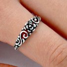 .925 Sterling Silver Ring size 12 Celtic Rose Leaf Heart Ladies New pp49