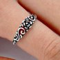 .925 Sterling Silver Ring size 12 Celtic Rose Leaf Heart Ladies New pp49
