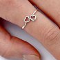 .925 Sterling Silver Ring size 5 Heart Midi Knuckle Fashion Kids Ladies New p93