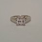 .925 Sterling Silver Ring CZ Princess Cut Engagement Wedding Size 8 New v77