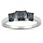 .925 Sterling Silver Ring size 9 CZ Engagement Wedding Mystic Topaz New pv55