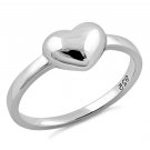 .925 Sterling Silver Ring size 10 Heart Midi Knuckle Ladies Thumb Puff New q02