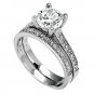 .925 Sterling Silver Wedding Ring set CZ Engagement Bridal Size 9 Ladies New w78