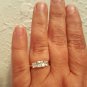 .925 Sterling Silver Ring CZ Wedding Engagement Bridal Size 10 Ladies New v25