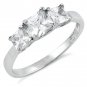 .925 Sterling Silver Ring CZ Wedding Engagement Bridal Size 10 Ladies New v25