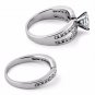 .925 Sterling Silver Wedding Set Size 9 CZ Round Cut Engagement Ring New w04