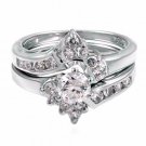 .925 Sterling Silver Wedding Ring Set CZ Round Cut Engagement Size 9 New w31
