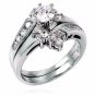 .925 Sterling Silver Wedding Ring Set CZ Round Cut Engagement Size 9 New w31