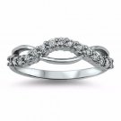 .925 Sterling Silver Ring Size 5 CZ Round Cut Wedding Band Engagement New x03