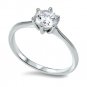 .925 Sterling Silver ring CZ Engagement Solitaire size 7 Wedding Bridal New x65