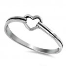 .925 Sterling Silver Ring size 6 Heart Midi Knuckle Kids Ladies Womens New pp10