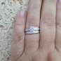 .925 Sterling Silver Wedding Set CZ Engagement Ring Bridal Ladies Size 7 New z51