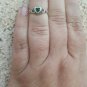 .925 Sterling Silver Ring size 2 CZ Kids Heart Baby Emerald Midi Ladies New b59