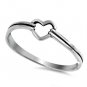 .925 Sterling Silver Ring size 7 Heart Midi Knuckle Kids Ladies Womens New pp10