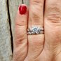 .925 Sterling Silver Wedding Set CZ Engagement Ring Bridal Ladies Size 9 New z50
