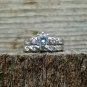 .925 Sterling Silver Wedding Set CZ Engagement Ring Bridal Ladies Size 9 New z50