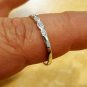 .925 Sterling Silver Ring size 7 CZ Midi Ladies Band Thumb Knuckle Cute New x08