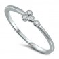 .925 Sterling Silver Ring size 4 Cross Christian Kids Midi Ladies Thumb New x68