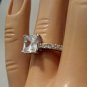 .925 Sterling Silver Wedding Ring CZ Princess Engagement Bridal Size 8 New r86
