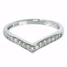 .925 Sterling Silver Ring Size 7 CZ Round Cut Band Engagement Chevron New v89